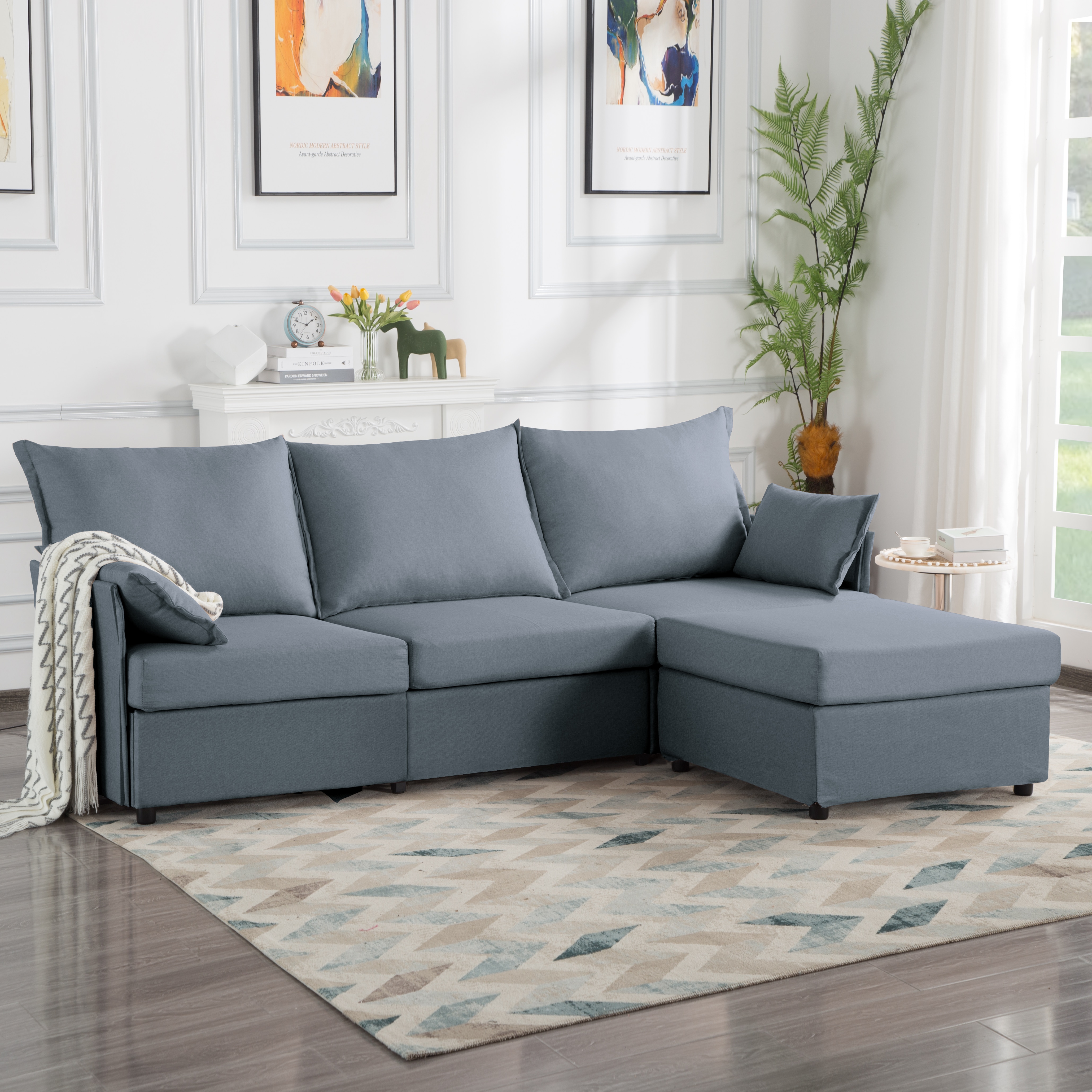  93.7” Sectional Sofa with ottoman